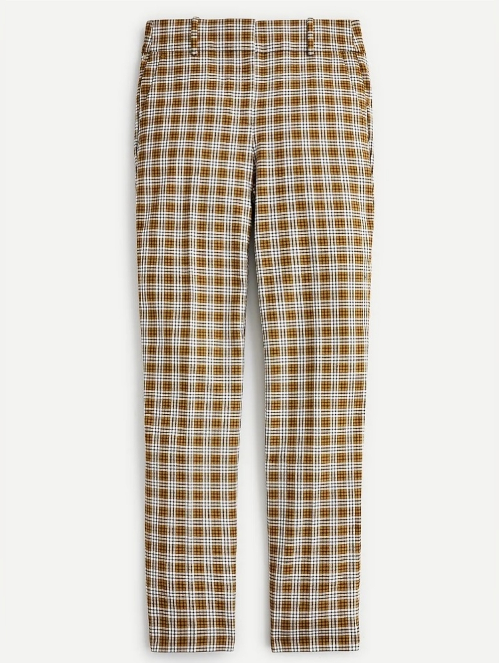 J.Crew Cameron Slim Straight Four-Season Stretch Ankle Pants Gold Plaid Size 14T